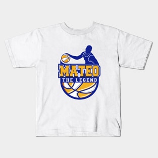 Mateo The Legend Basketball Custom Player Your Name Kids T-Shirt